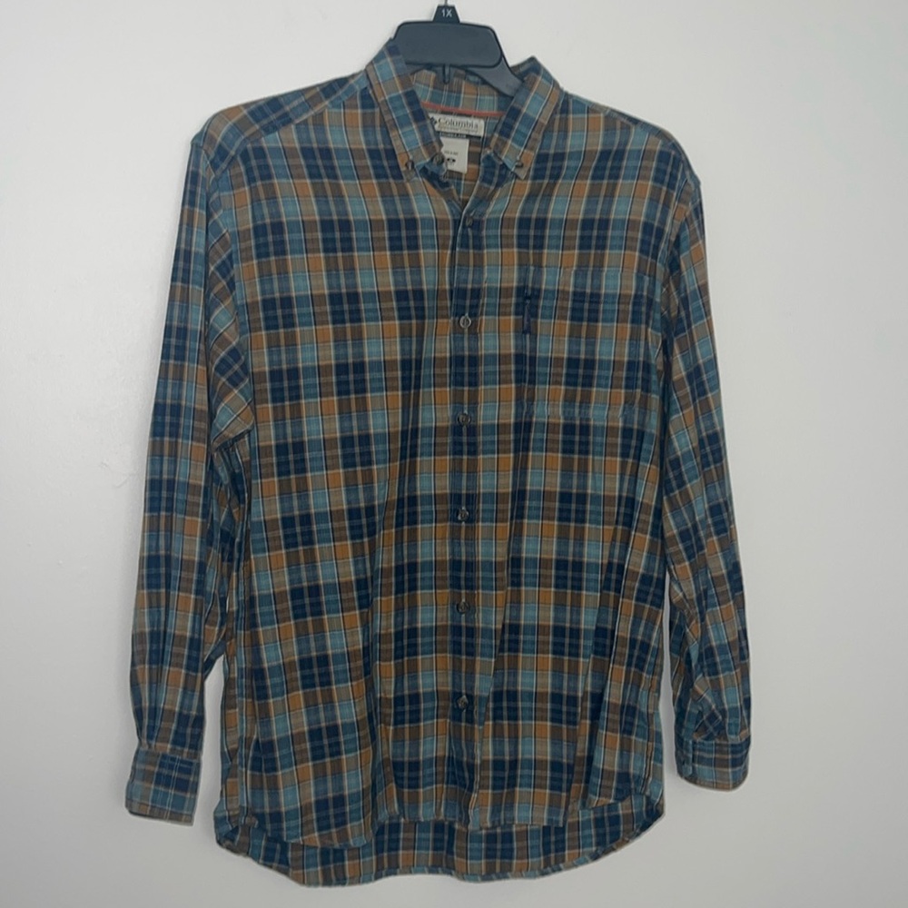 Men's Columbia Button-Down Plaid Shirt Size Medium